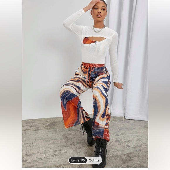 Shein Marble print crop tank & pants - Picture 6 of 6